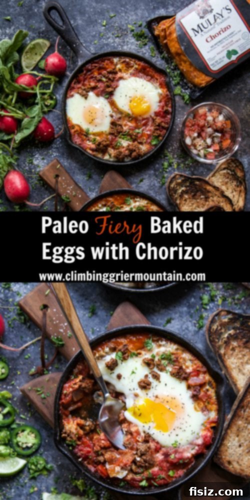 Fiery Paleo Chorizo Egg Bake 8 Paleo Fiery Baked Eggs with Chorizo presented beautifully