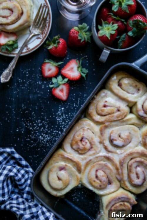 Delicious Easy Strawberry Cinnamon Rolls with Rosé Icing