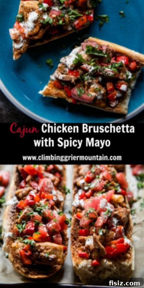Fiery Cajun Chicken Bruschetta with Spicy Mayo 8 Cajun Chicken Bruschetta with Spicy Mayo up close