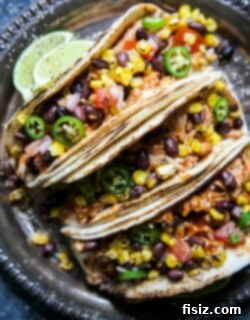 Tender Slow Cooker BBQ Chicken Tacos with Bright Texas Caviar 8 img 22942 7