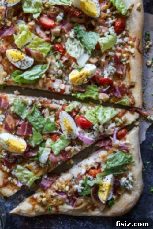 Summer Cobb Salad Pizza featuring fresh ingredients