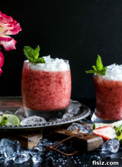 Roasted Strawberry Rosé Margarita with Coconut Cloud 2 Roasted Strawberry and Rosé Margarita with Coconut Whipped Cream