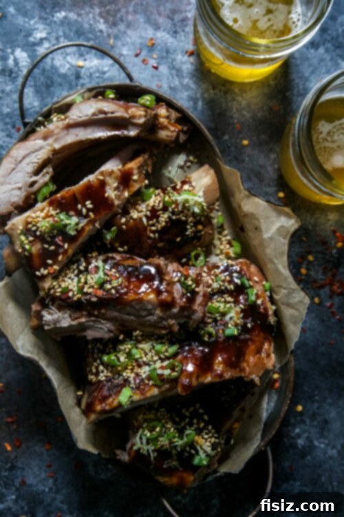 Delicious Slow Cooker Asian-Style Ribs with Sesame-Citrus Sprinkle ready to eat