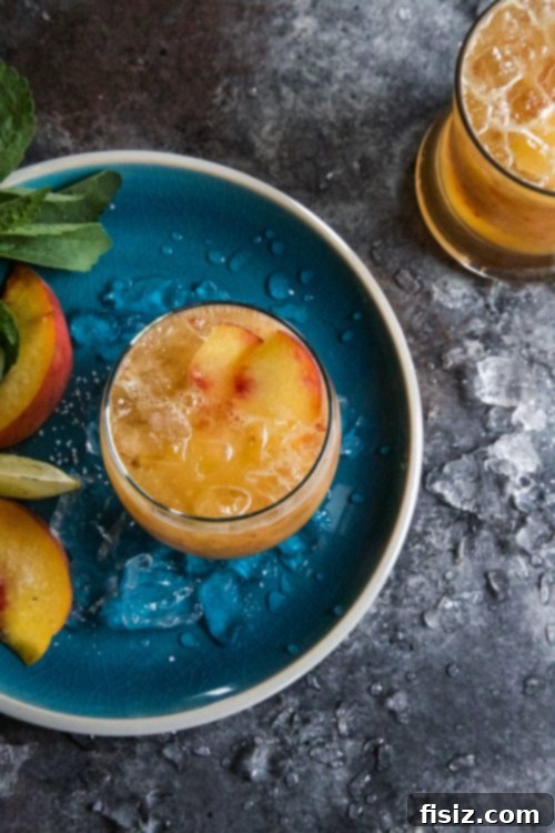 Sparkling Kombucha Peach Rum Punch 5 Easy Summer Cocktail: Kombucha Peach Rum Punch