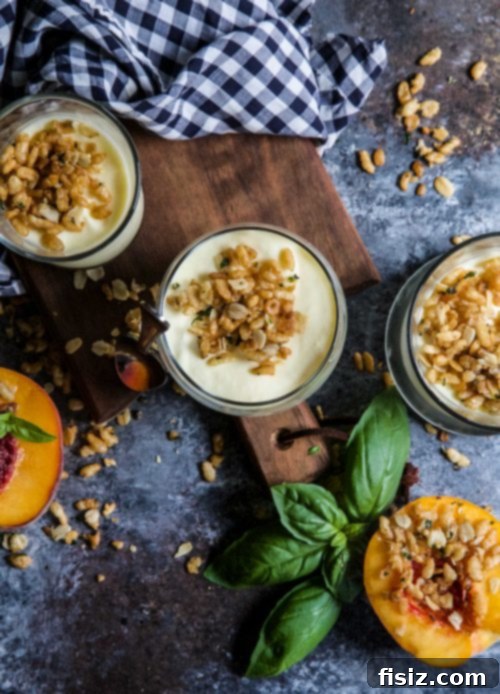 Peach Mousse with Crispy Basil Crumble 5 A Japanese maple tree in a pot, ready to be planted in a garden.