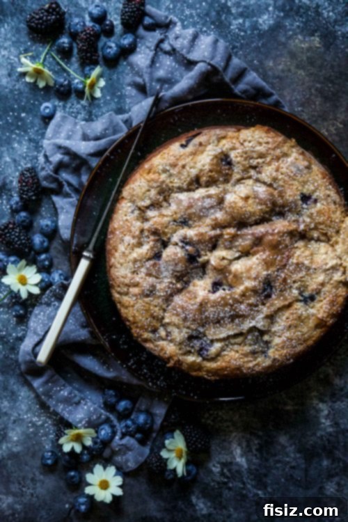 Cardamom Kissed Berry Tahini Cake 5 The simple one-bowl batter with fresh blueberries and blackberries