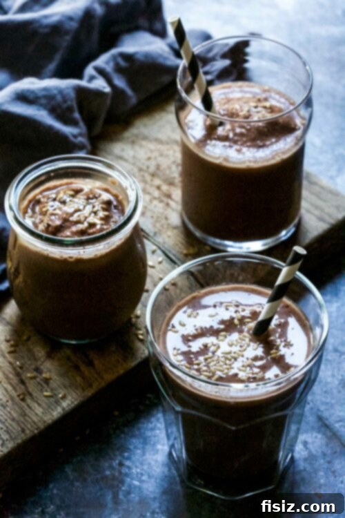 Double Mocha Pumpkin Flax Smoothie 2 Delicious Double Mocha Pumpkin Flax Smoothie in a glass, ready to be enjoyed