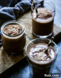 Double Mocha Pumpkin Flax Smoothie 6 Final product: Double Mocha Pumpkin Flax Smoothies served in elegant glasses