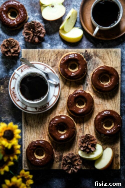 Autumn Cider Doughnuts with Tahini Bourbon Chocolate Drizzle 2 Cider Doughnuts with Tahini Chocolate Bourbon Glaze