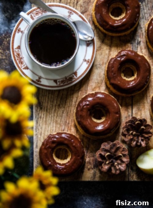 Autumn Cider Doughnuts with Tahini Bourbon Chocolate Drizzle 4 Cider Doughnuts with Tahini Chocolate Bourbon Glaze