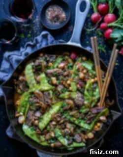 Zaatar Short Rib Stir Fry 7 Final plated Za'atar Short Rib Stir-Fry with garnishes.