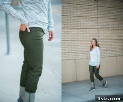 prAna 2017 Fall Line Style Guide 6 Woman wearing prAna Kara Jeans during an apple-picking outing, highlighting comfort and flexibility.