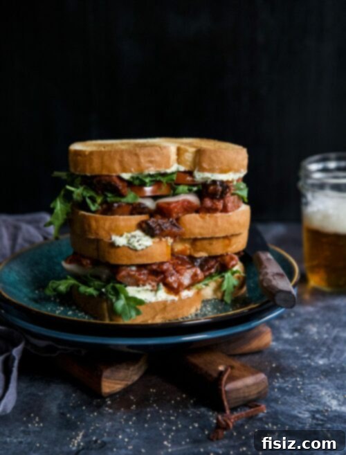 Gourmet Brisket Burnt Ends Grilled Cheese Sandwich with Garlic Gorgonzola Butter
