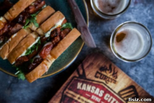 Finished Brisket Burnt Ends Grilled Cheese Sandwich, sliced in half, ready to serve