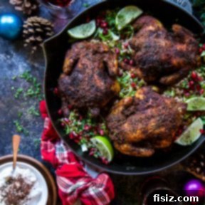 Persian-Style Baked Cornish Hens ready to be served.