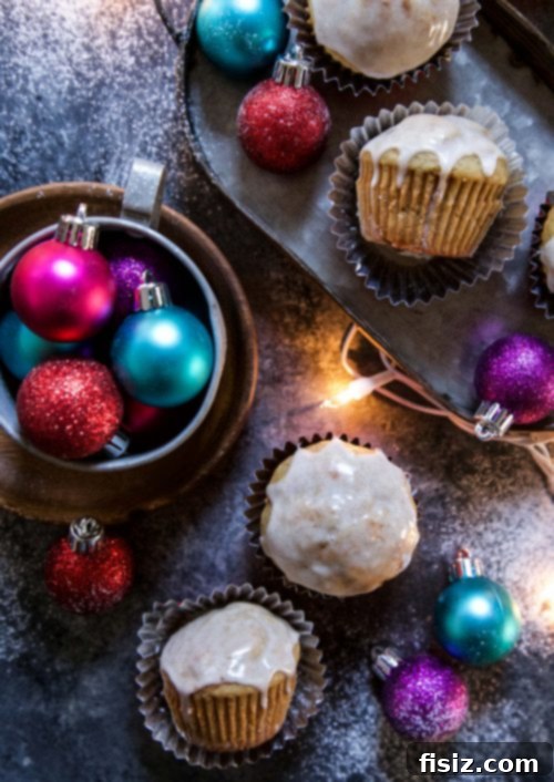 Holiday Eggnog Banana Muffins with Spiced Rum Glaze 5 Eggnog Banana Bread Muffins - Moist and Delicious