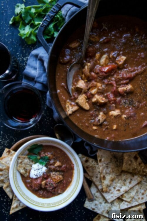 Rich Tomato Chicken Curry with Crispy Garlic Lavash 2 Delicious Tomato Chicken Curry with Lavash Garlic Crisps served in a bowl, garnished with fresh cilantro.