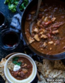 Rich Tomato Chicken Curry with Crispy Garlic Lavash 6 A beautifully plated bowl of Tomato Chicken Curry garnished with lavash crisps, Greek yogurt, and fresh cilantro.