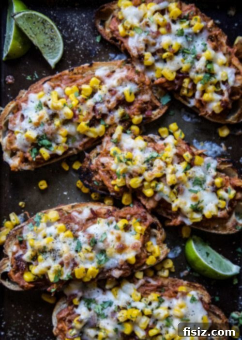 Crispy BBQ Chicken Toasts with Smoky Corn & Bacon 4 Ingredients for Pulled BBQ Chicken Toasts laid out, showing Curly's chicken