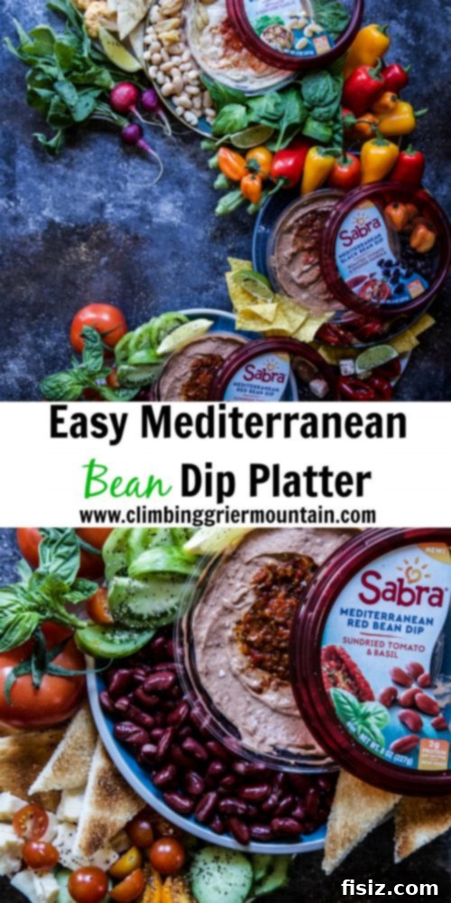 Mediterranean Bean Mezze Platter 8 Final detailed shot of the Mediterranean Bean Dip Platter, ready for serving, highlighting the fresh ingredients.