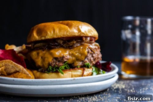 Bourbon-Glazed Grill Burgers 6 Barbecue Bourbon Burgers served with fries