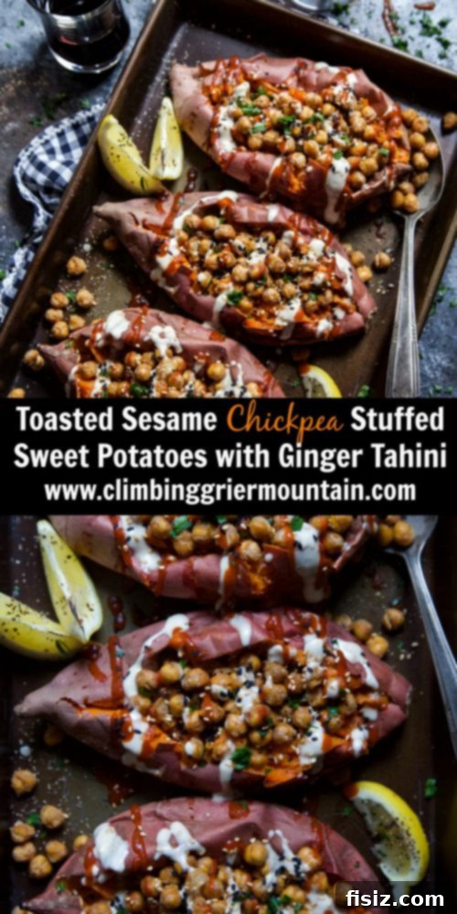 Ginger-Tahini Sweet Potato Boats with Toasted Sesame Chickpea 8 Final plated dish, top-down view