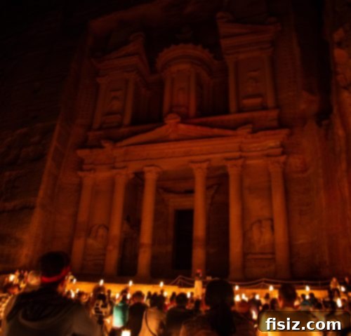 Petra Jordan Stay Dine and Discover the Rose City 31 Petra by Night with candles illuminating The Treasury