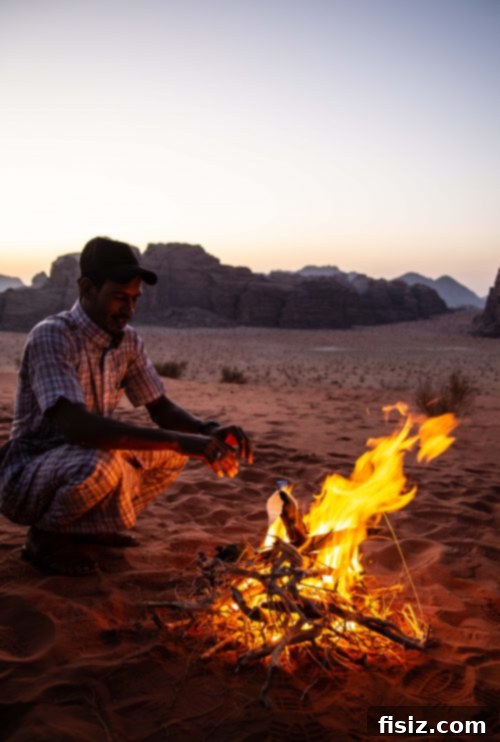 Journey to Wadi Rum Your Essential Guide to Sleeping Eating and Exploring the Martian Landscape 27 Watching sunrise in Wadi Rum with tea