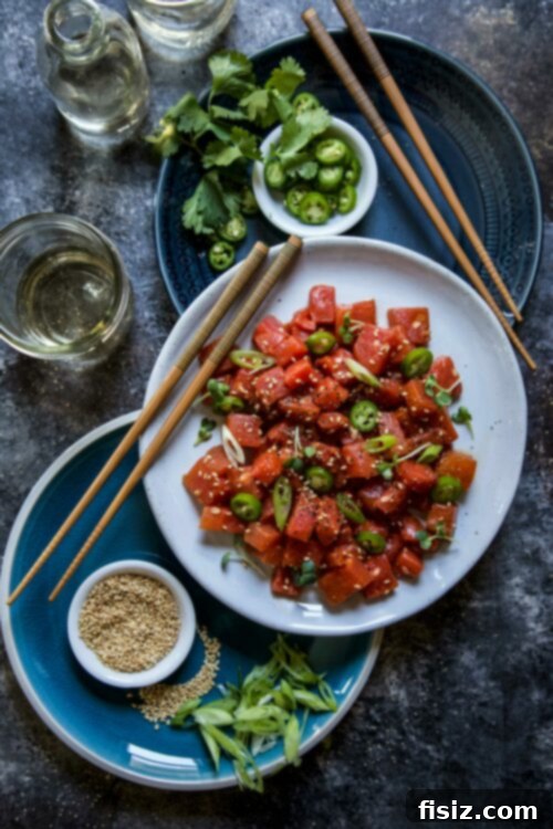 Sweet and Spicy Watermelon Sesame Poke 6 Jalapeno Watermelon Sesame Poke