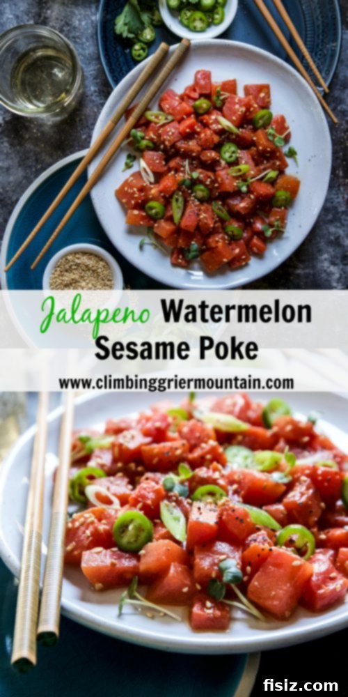 Sweet and Spicy Watermelon Sesame Poke 8 Jalapeno Watermelon Sesame Poke