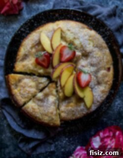 Strawberry Peach Tahini Cake 6 A slice of Strawberry and Peach Tahini Cake