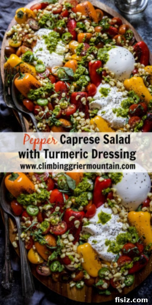 Golden Turmeric Pepper Caprese 8 Close up of Pepper Caprese Salad