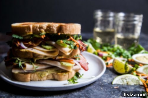 Thai Turkey Bacon Stack with Green Curry Aioli 4 Thai Turkey Bacon Stack with Green Curry Mayo featuring Prime Fresh Deli
