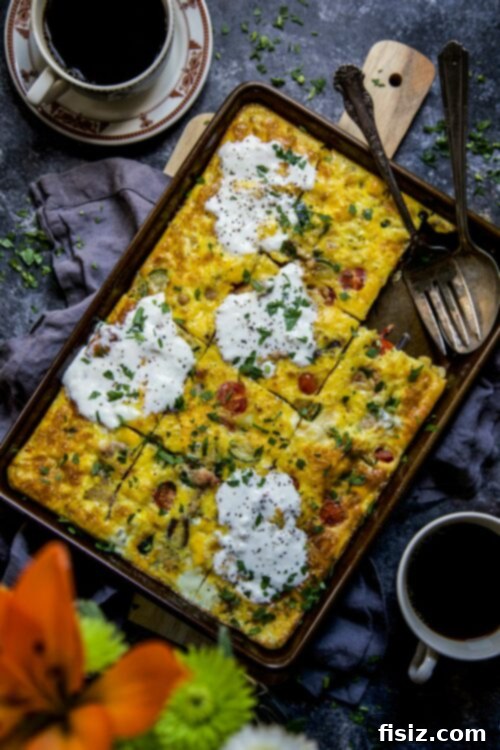 Farm Fresh Sheet Pan Frittata 2 Vibrant assortment of fresh vegetables from a farmers' market, ready for a frittata