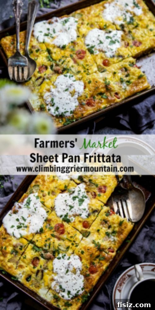 Farm Fresh Sheet Pan Frittata 7 Beautifully baked Farmers' Market Sheet Pan Frittata with vibrant vegetables