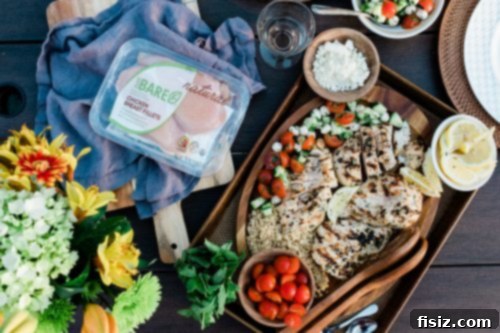 Tahini Grilled Chicken with Fresh Cucumber Caprese 6 Uncooked boneless, skinless Just BARE chicken breasts, ready for marination.