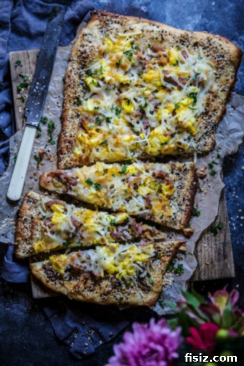 Everything Bagel Breakfast Bake 2 Breakfast Pizza with Everything Bagel Crust