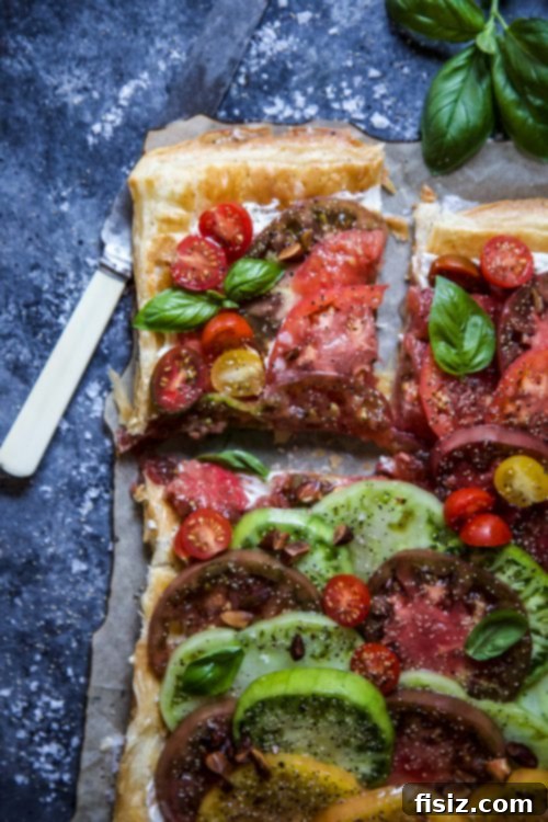 Effortless Tomato Tart with Almond Vinaigrette 5 Easy Tomato Tart with Almond Vinaigrette, beautifully arranged