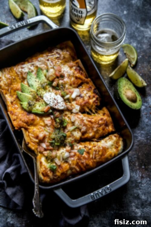 Effortless Hatch Chile Veggie Enchiladas 2 Vegetarian Hatch Chile Enchiladas fresh from the oven, bubbling with cheese