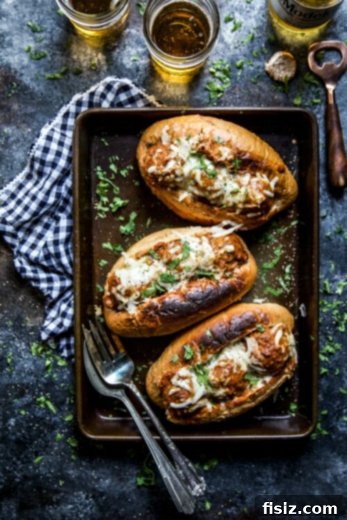 Loaded Buttery Turkey Meatball Subs 2 Delicious Butter Turkey Meatball Subs on a Plate