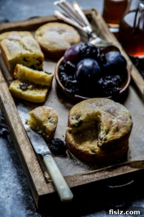 Delicate Cardamom Prune Ricotta Bites 2 Mini Cardamom and Dried Prune Ricotta Cakes