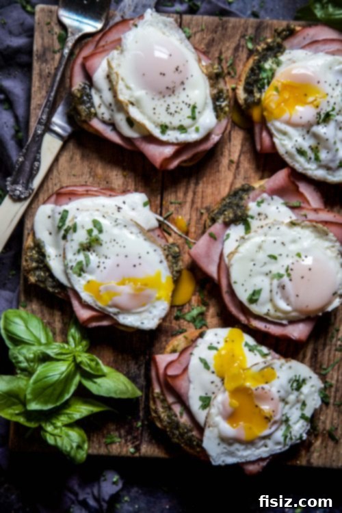 Cheesy Ham, Pesto & Fried Egg Toast 5 Variety of Smithfield Prime Fresh Deli Meats