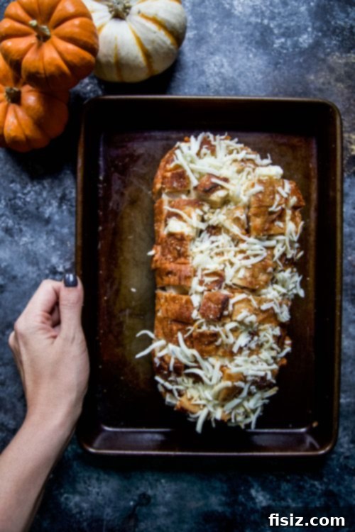 Golden Pumpkin Triple Cheese Tear-and-Share Loaf 4 Three Cheese Pumpkin Pull-Apart Bread