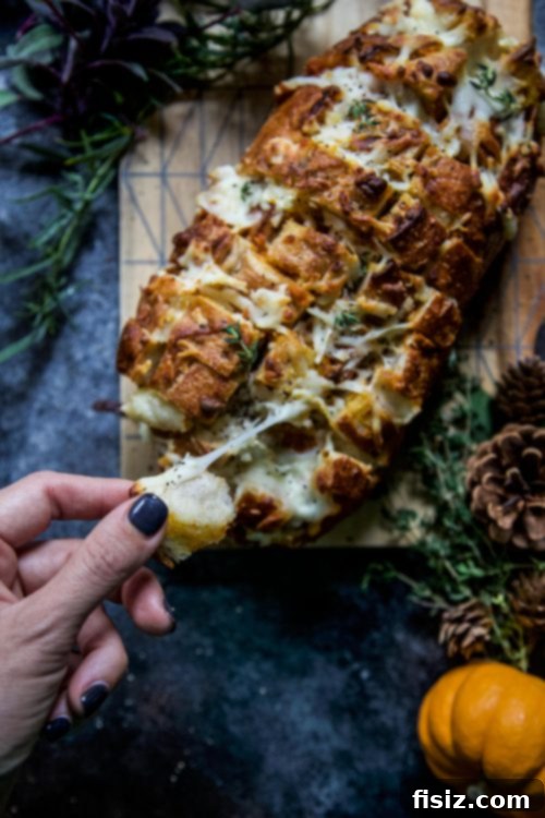 Golden Pumpkin Triple Cheese Tear-and-Share Loaf 6 Three Cheese Pumpkin Pull-Apart Bread