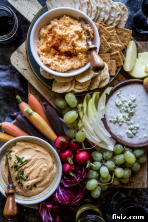 Three Easy Make-Ahead Dips 3 A selection of three festive make-ahead dips, perfect for holiday gatherings.