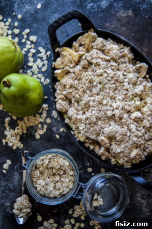 Oatmeal Cookie Ginger Pear Crisp 5 Ginger Pear Oatmeal Cookie Crisp Topping