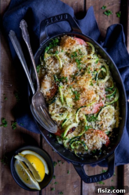 Modern Comfort Cooking Turns One Join Our Giveaway Celebration 15 Shrimp Scampi Zucchini Noodle Bake.