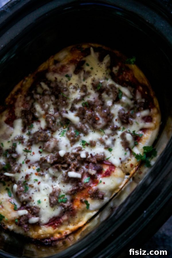 Ultimate Slow Cooker Meat Lovers Pizza 6 Finished Slow Cooker Meat Lovers Pizza
