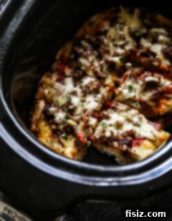 Ultimate Slow Cooker Meat Lovers Pizza 7 Slow Cooker Meat Lovers Pizza ready to serve