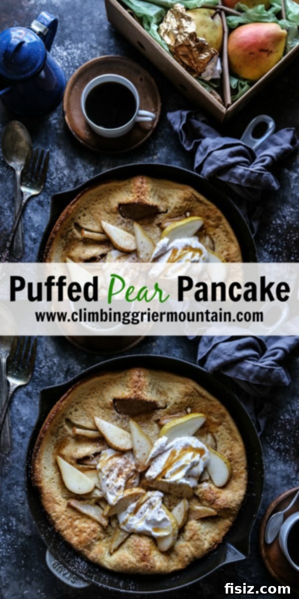 Autumn Pear Dutch Baby 9 A final, enticing full shot of the Puffed Pear Pancake, richly garnished and ready to be enjoyed.